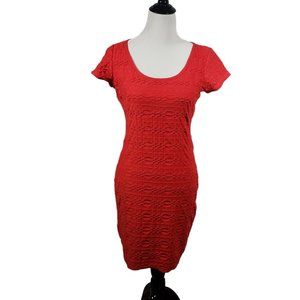 Max Studio women's size Medium Red Short Sleeved Dress - Gently Used